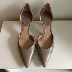 Giorgio Armani Vintage Leather Grey kitten heels 5.5